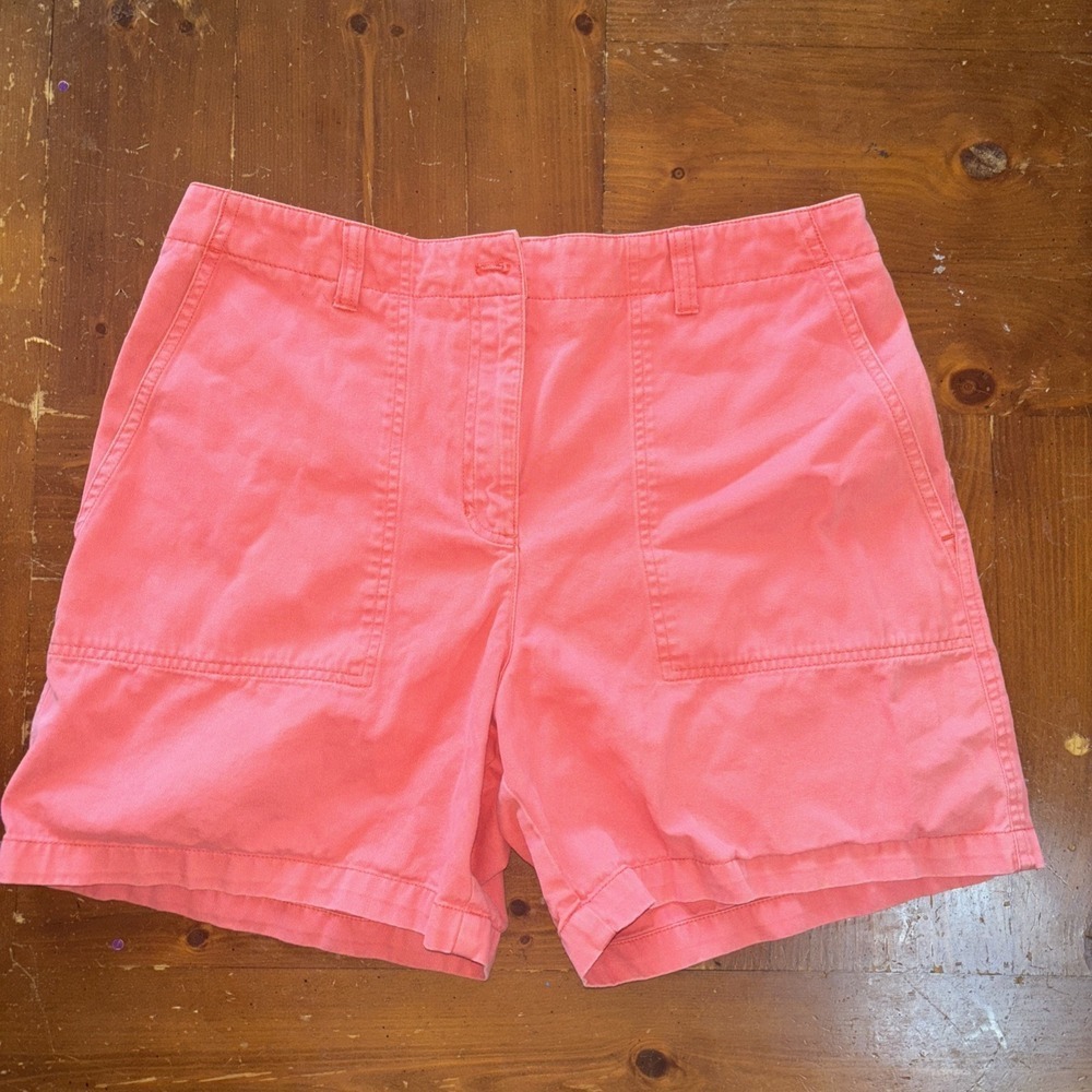 Jones NY  Sport High Rise Coral Women's Chino Shorts Sz 12 (Missing Button)
